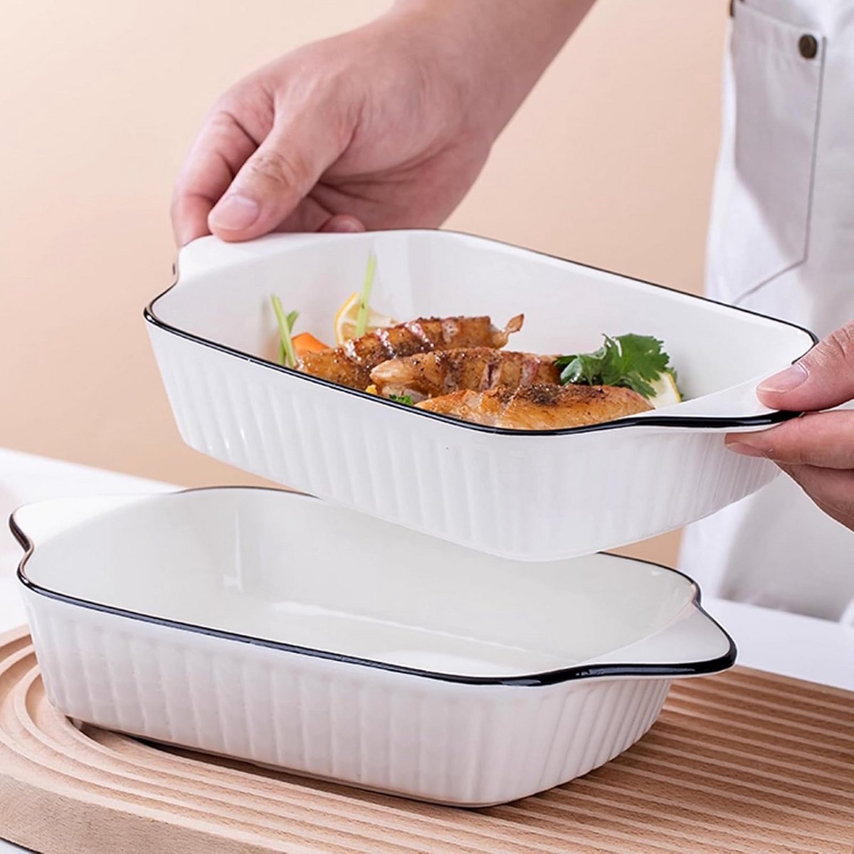 Set van 4 Kleine Keramische Ovenschalen voor Gratin en Desserts — cadeau in Kookcadeaus - foto 5