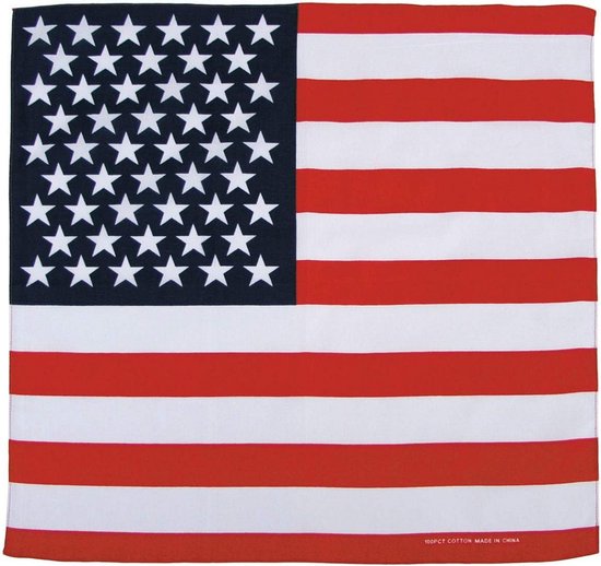 Katoenen Bandana met USA Vlag / Paisley Patroon - Multifunctionele Zakdoek
