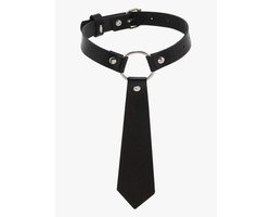 Sexy Leren Choker Stropdas voor Dames – Kinky Festival Accessoire – Lak Leer PVC Look – Strict Dresscode – It’s a Crazy Land