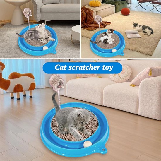 Magic Organ Kat Krasbord voor katten, opvouwbaar, met Bell Ball, krabplank met klauwslijper voor katten, interactief speelgoed voor katten om te krabben - 24 x 24 x 10 cm Magic Organ Kat Krasbord voor katten, opvouwbaar, met Bell Ball, krabplank met klauwslijper voor katten, interactief speelgoed voor katten om te krabben - 24 x 24 x 10 cm