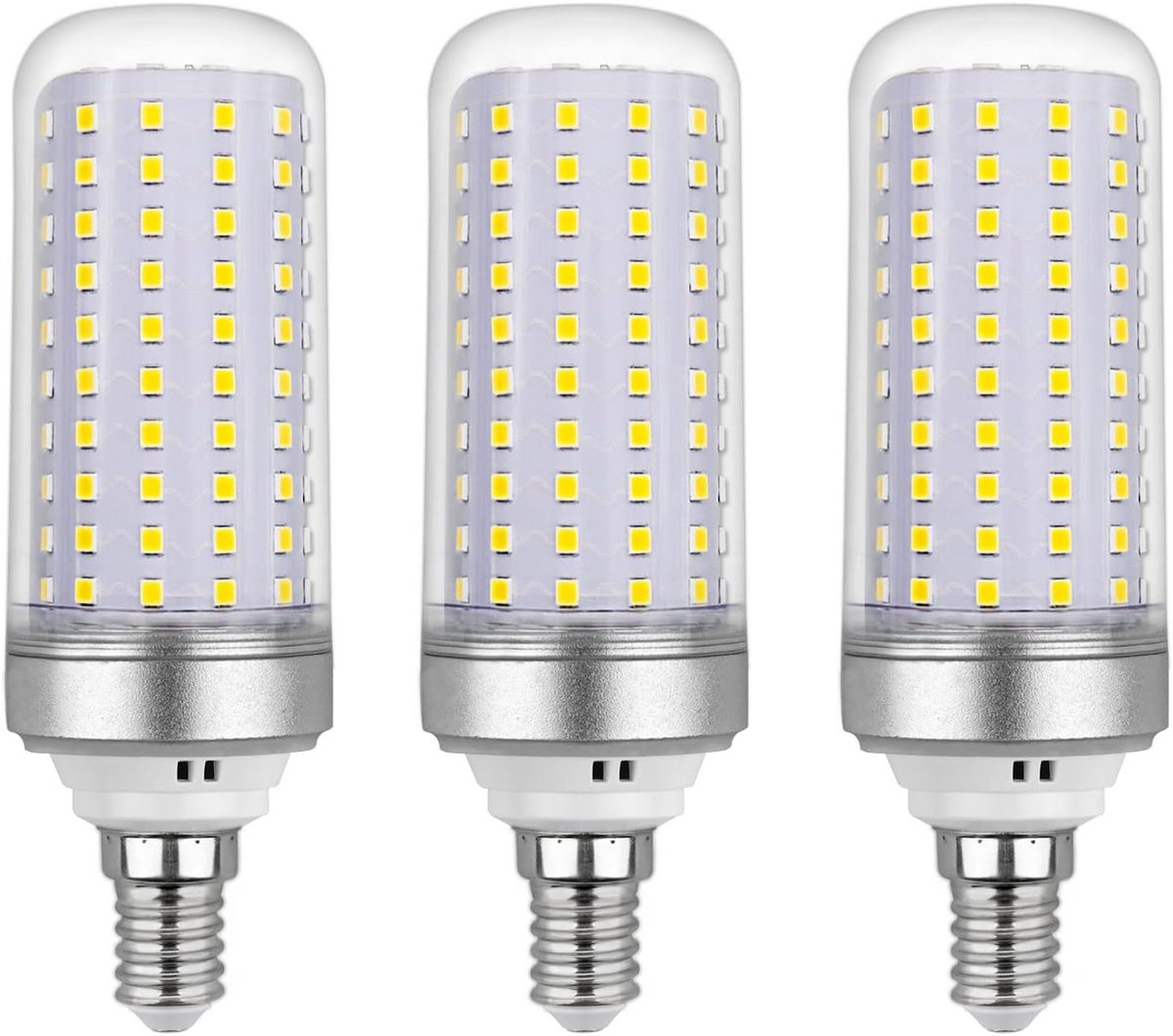 E14 LED Lampen Koud Wit 6000K 20W Maïskolf 3-Pack Hoog Lumen