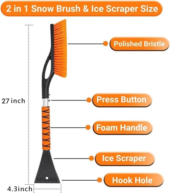 Foto: Autoramen ijskrabber soft grip grijs 25 cm met anti condens doek om buiten en binnen ijsvrij te maken