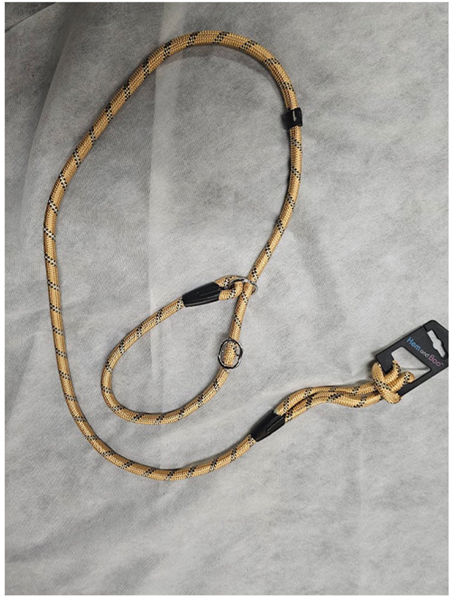 cocapet - Hem and Boo -scoolleash voor honden 10 mm x 140 cm - reflecterend - gold - schoollijn -sliplijn - 2 stoppen - géén wurgriem