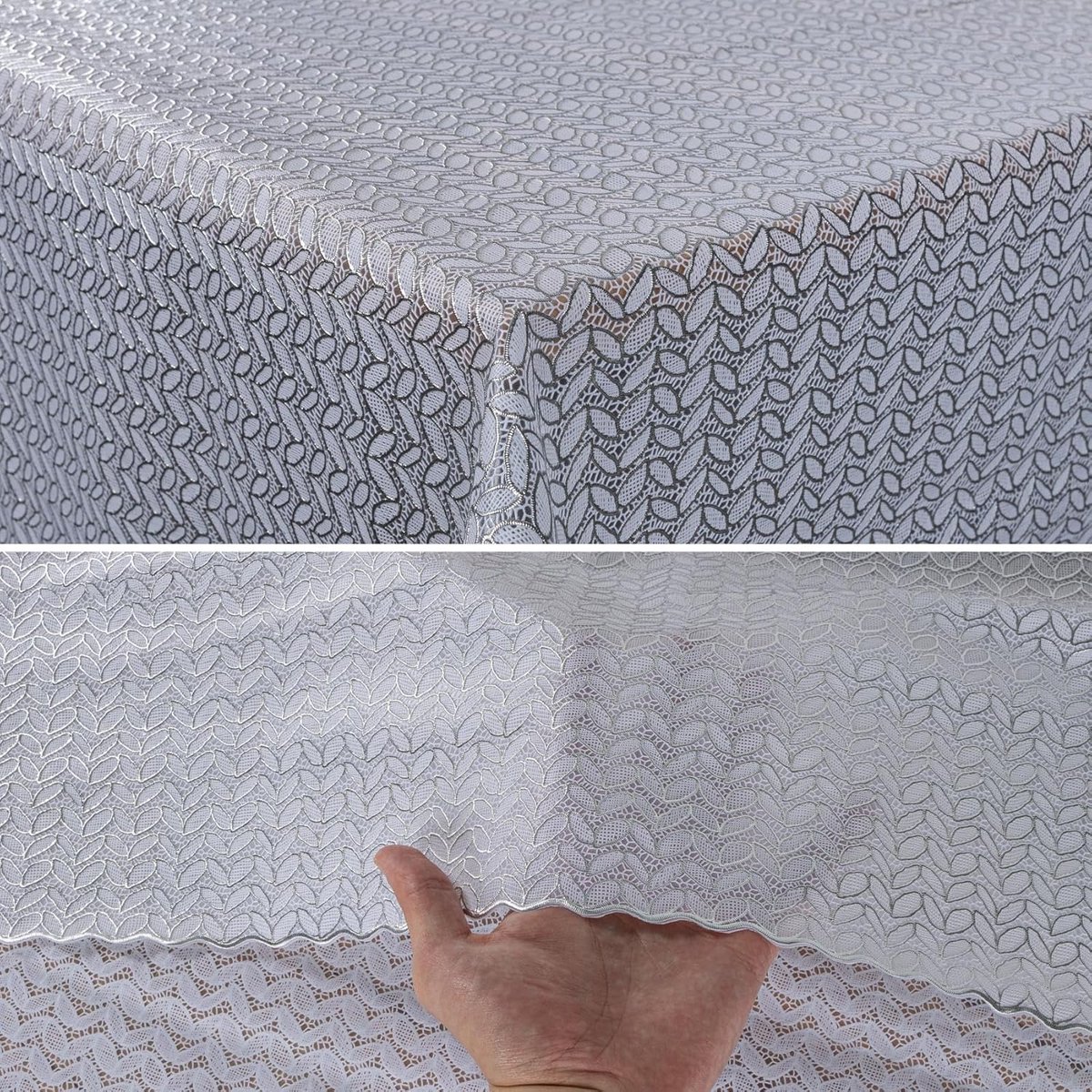 Afwasbaar Tafelzeil in Lace Vinyl Kant Optiek - 200 x 138 cm