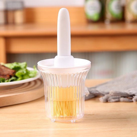 Oliefles met siliconen borstel, 2-in-1 oliedispenserfles, siliconen basting kwast, draagbaar BBQ-gereedschap, OIIL container voor koken, keukengerei voor bakken en grillen — afbeelding 5