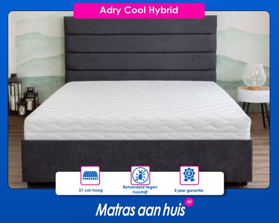 TED - Adry Cool Hybrid® | Matelas à ressorts ensachés | 140x190cm | 21 cm de haut | Moyen / Solide
