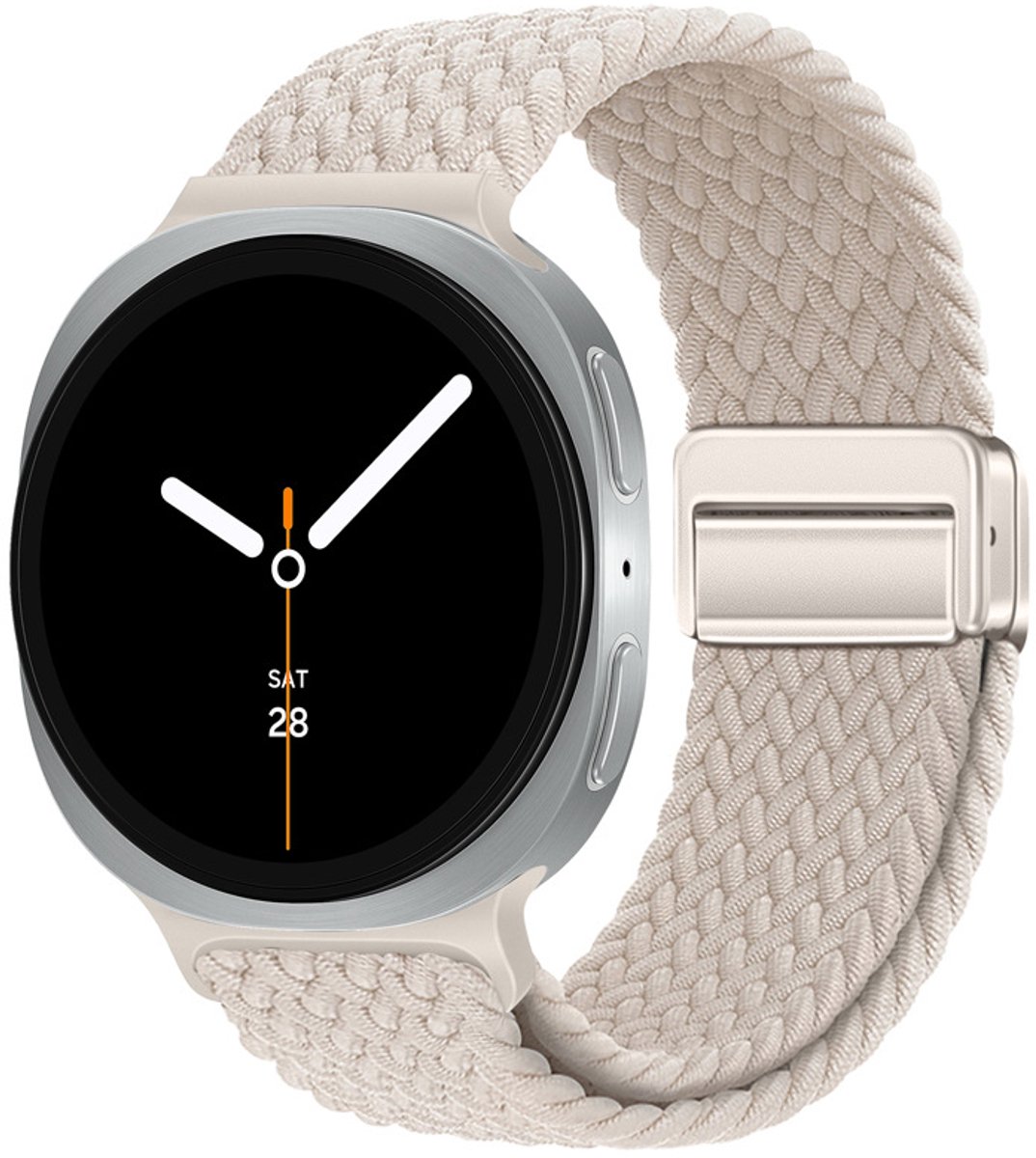 Gevlochten magnetische banden Geschikt voor Samsung Galaxy Watch 8 Band - Elastische nylon stof One Click No Gap sportband - Geschikt voor Samsung Galaxy Watch 8 Classic Band 46mm/8 44 mm 40 mm