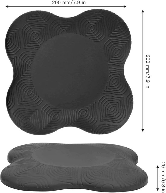 2 Stuks Yoga Kniebeschermer Mat - Yogamatten - yogamat - Yoga Knie Kussens - Sport Balans Kussen - Antislip Yogamatten - Knee Pads - Kniestukken - Kniemat - Sportmat - Fitness - 20×20×2cm - zwart — afbeelding 5
