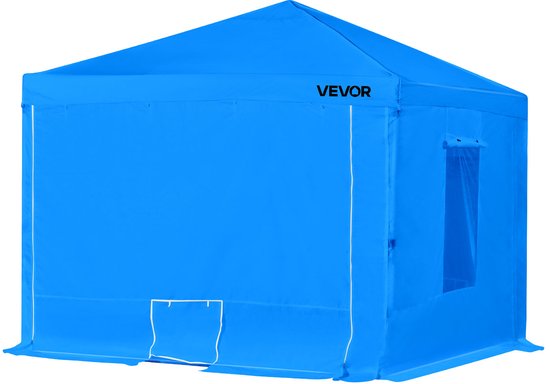 VEVOR Draagbare Spuitcabinetent (293x293x181 cm) Spuitcabinetent voor Spuiten, Waterdicht en Opvouwbaar met 2 Gaaszijramen voor Auto-onderdelen, Meubels, Motoren, Spatbescherming, Blauw van Vevor — afbeelding 2