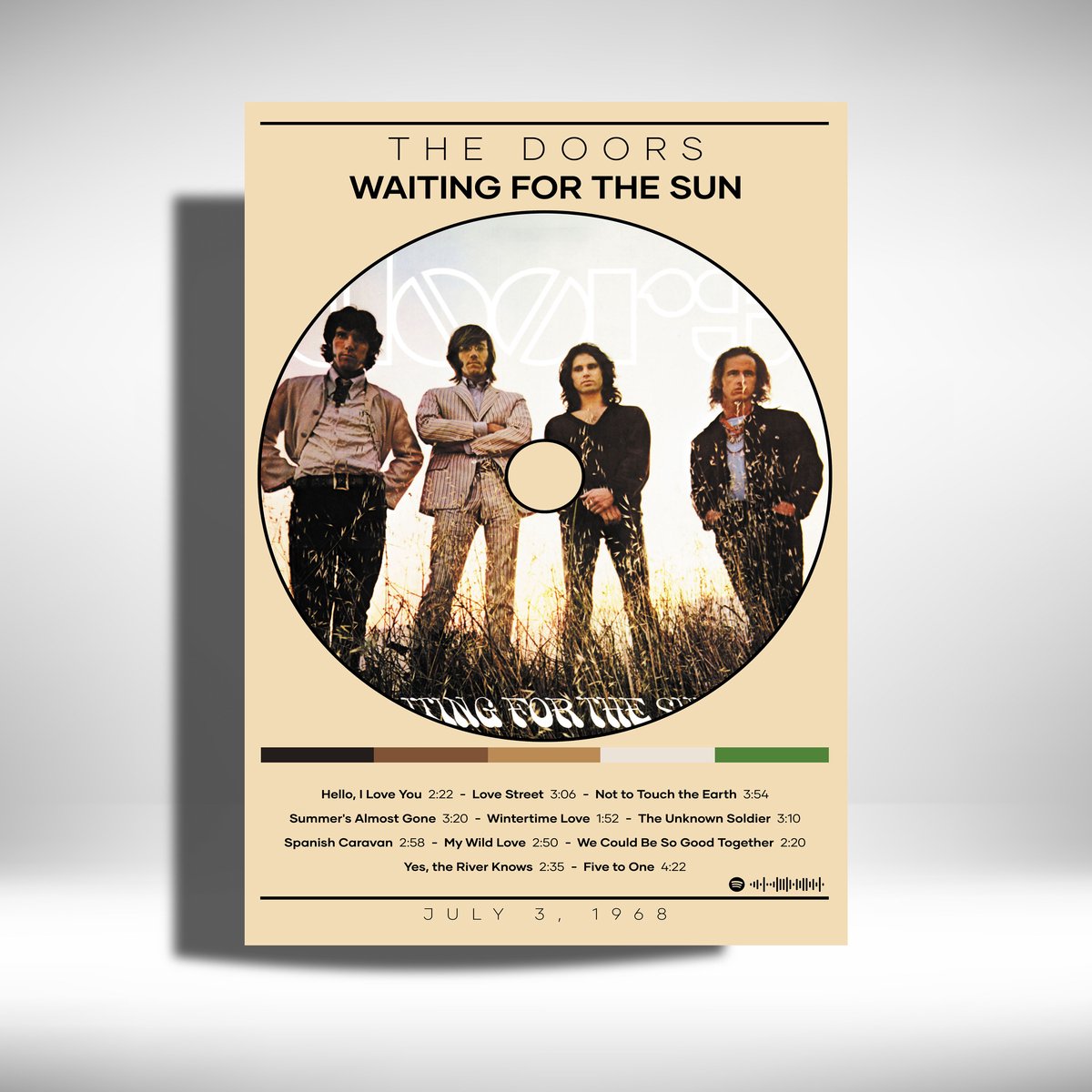 The Doors - Waiting For The Sun - Metalen Poster 30x40cm - album cover