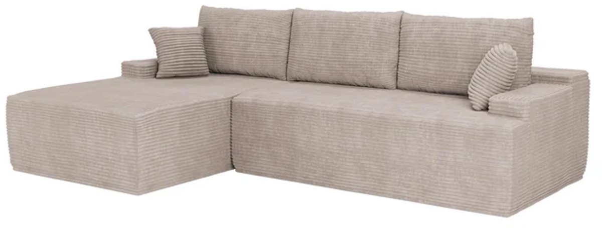 Coredo Bank - Corduroy bekleding - Links - Taupe