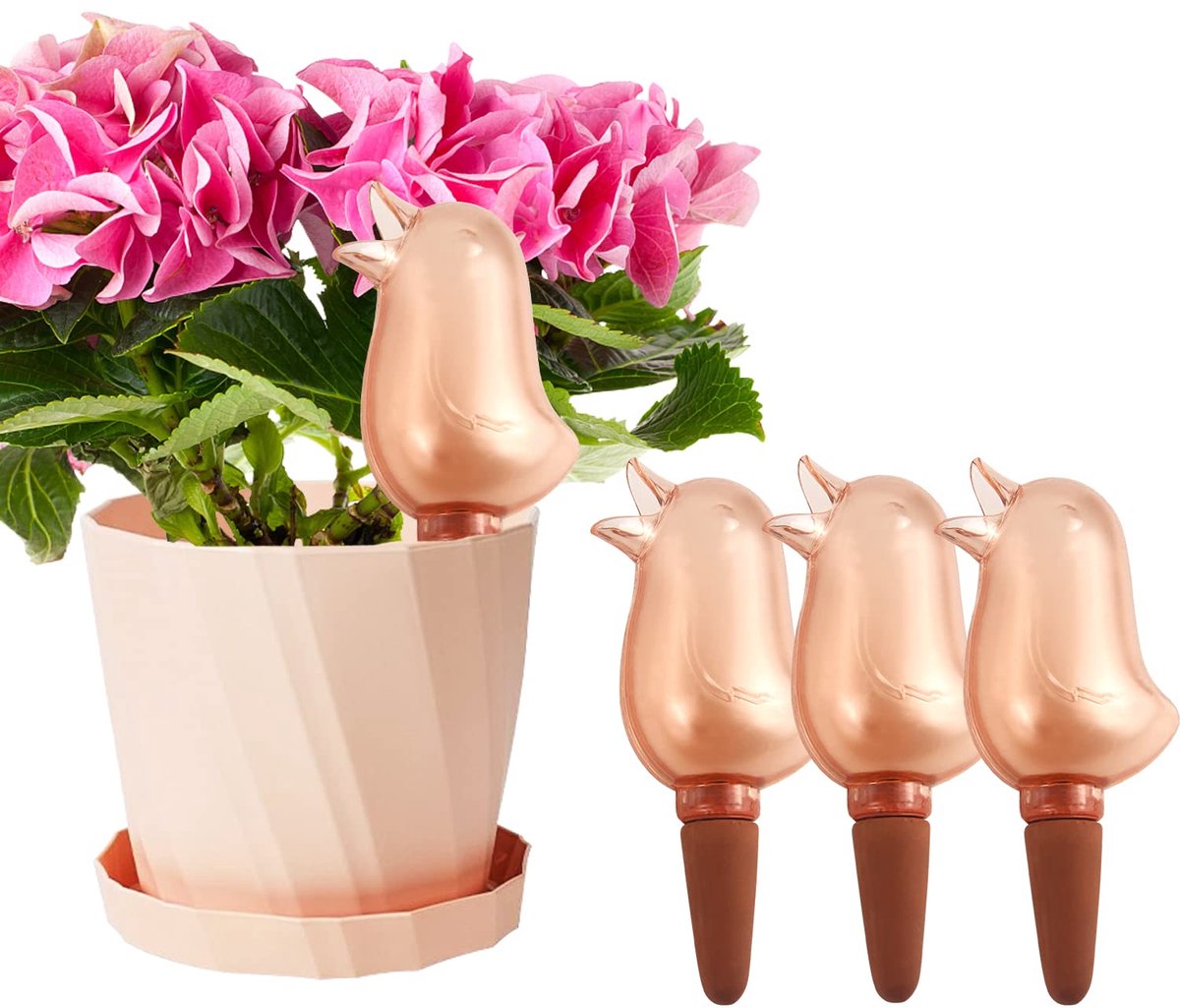4 stuks - Gieter - Geschikt voor kamer- en tuinplanten - Automatisch druppelirrigatiesysteem - Waterbesparende sproeieraccessoires - Tuingereedschap - Tulpenontwerp - 125 ml - Roze