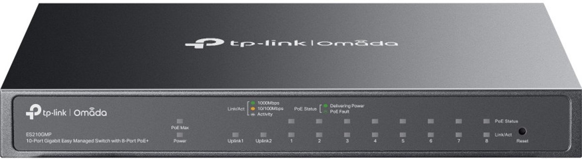 TP-Link Omada ES210GMP netwerk-switch Managed Gigabit Ethernet (10/100/1000) Power over Ethernet (PoE) Zwart
