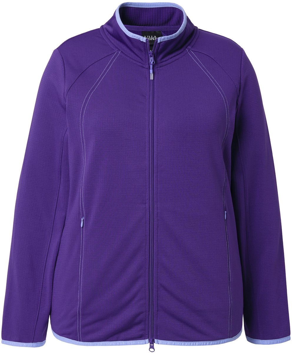 Ulla Popken - Dames - Functioneel sweatvest opstaande kraag lange mouw - Lelie - Maat 54+