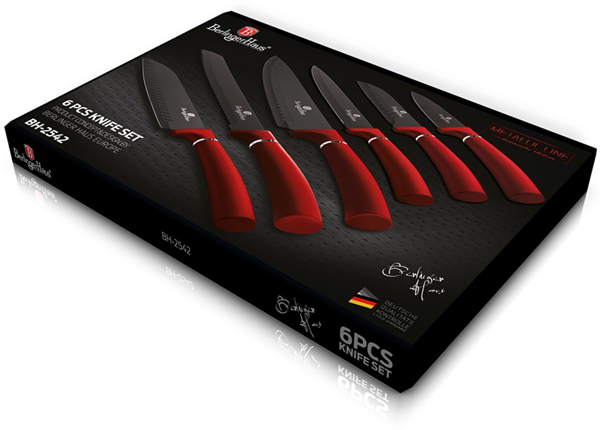 Berlinger Haus 2542 - Messenset - 6 stuks - Rood - in luxe doos