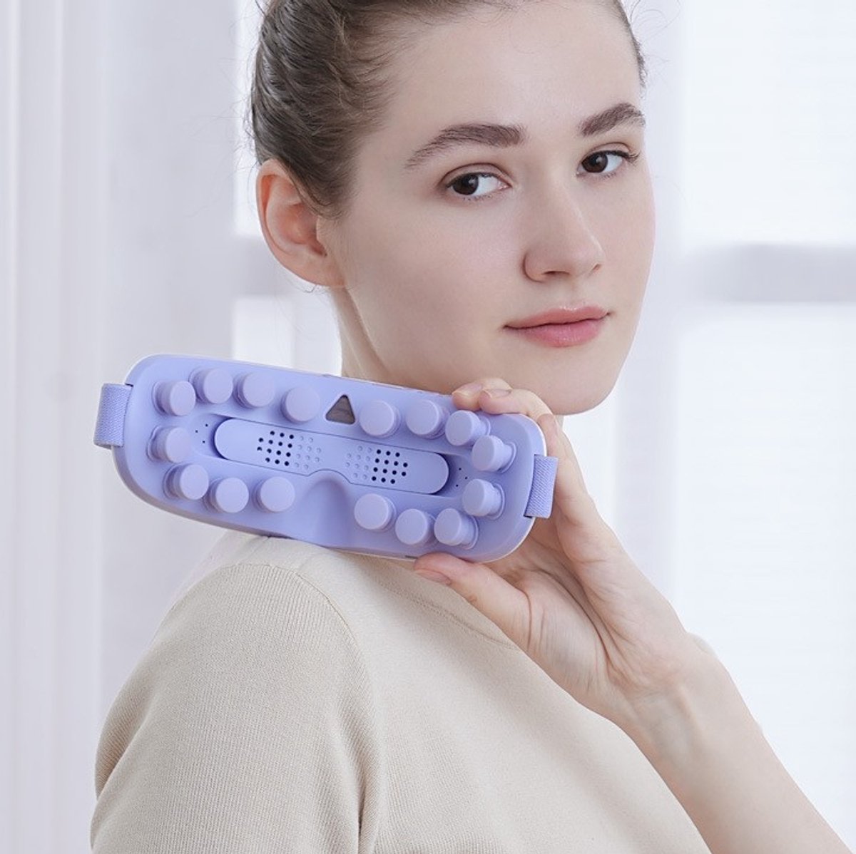 Oogmassage-apparaat met intelligente verwarming, trillingen, stoomverneveling en oogmasker voor oogverzorging en -verzachting, acupressuurmassage en vernevelde verlichting. thumbnail 5