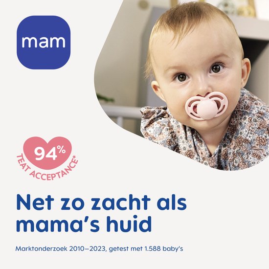 MAM - Perfect Night Speen - Siliconen - Glow In The Dark - 16+ Maanden - Orthodontisch - Roze - 2 stuks van Merkloos — afbeelding 2