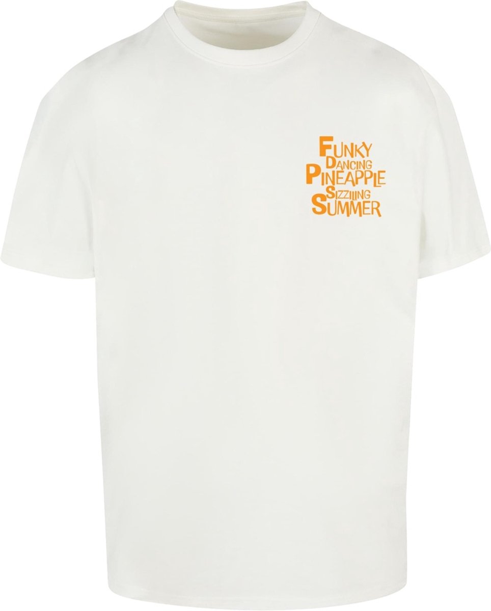 Merchcode - Funky Pineapple Oversized Heren Tshirt - 4XL - Wit