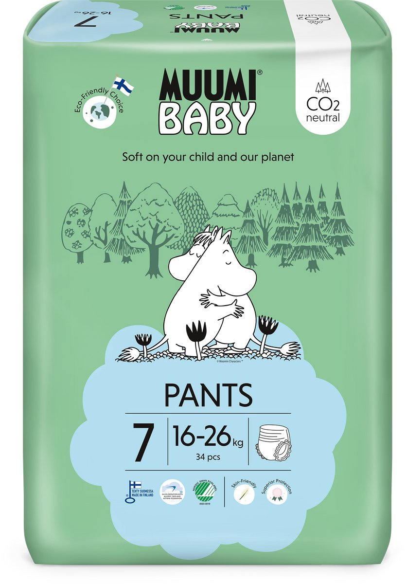 Muumi Baby Ecologische Luierbroekjes 7 Extra XL 34ST