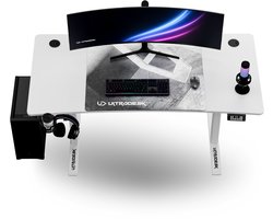 Ultradesk LEVEL V2 – Bureau voor Gaming, Home Office & Kantoor – Wit – Elektrisch verstelbaar – Incl. XL Muismat & Accessoires