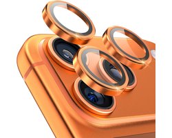 Protection d'objectif BLUEO pour iPhone 17 Pro et 17 Pro Max - Acier inoxydable et Glas - Oranje