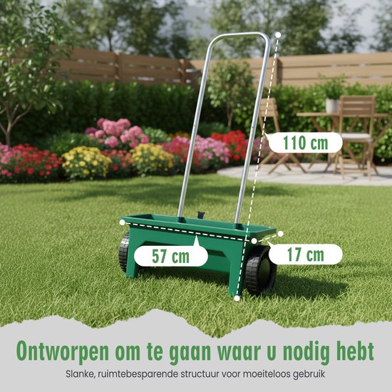 Muntel® Strooiwagen - Strooikar - Zoutstrooier - Verstelbaar - Winter - Zout - Ijs - Tuin - Terras - 12 L van Muntel — afbeelding 5