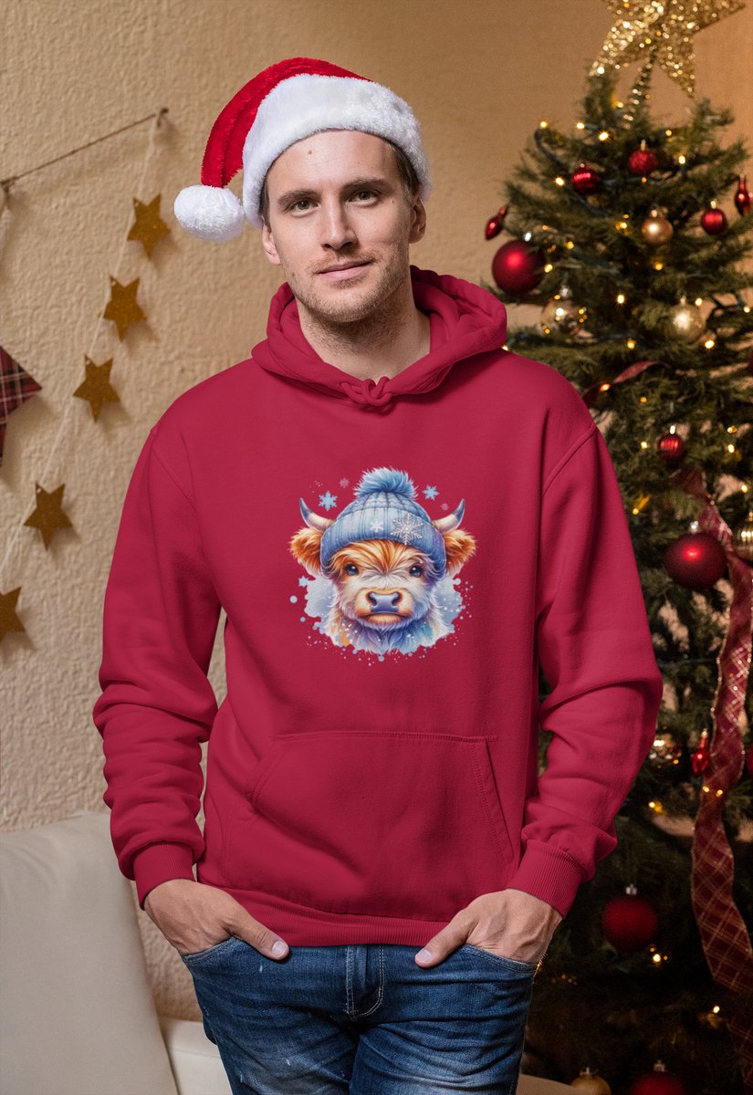 Snowy Highland Winter - Kersttrui - Kerst Trui Rood - Grappig Kersttrui - Maat XXL - Limited Edition