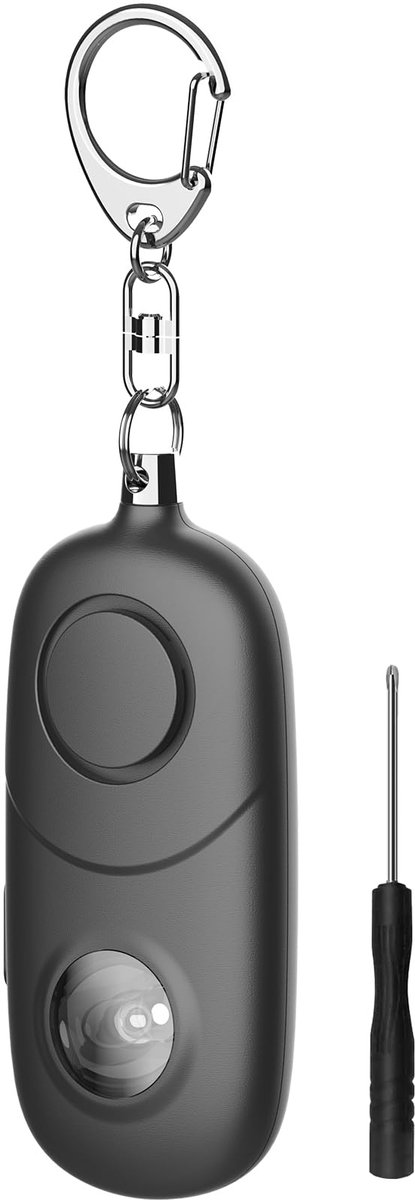 Unyqoos® Krachtig persoonlijk alarm met stroboscoop en sleutelhanger voor veiligheid