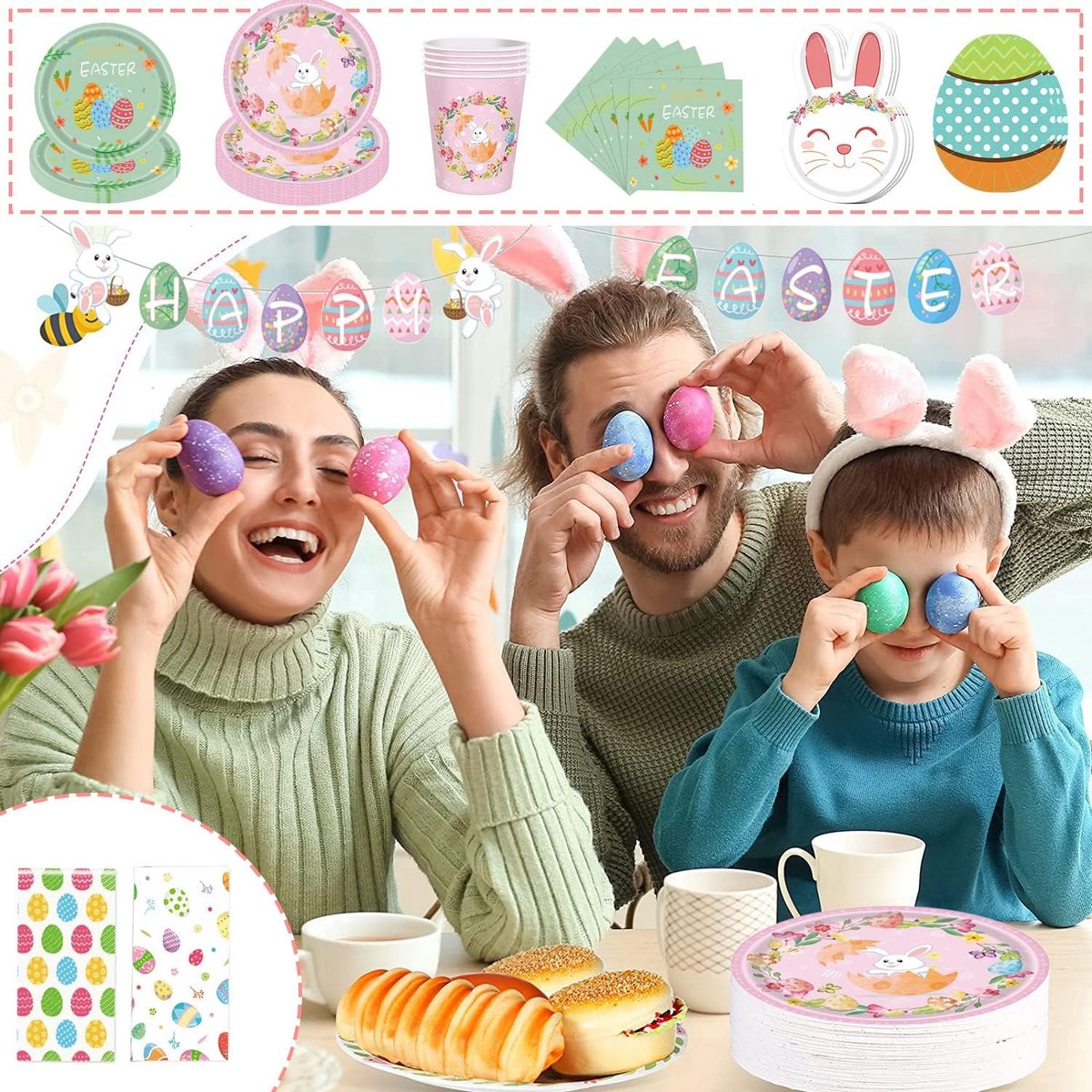 Easter Party Decoraties - Tafeldecoratie & Accessoires - Tafelkleed Stijl 1