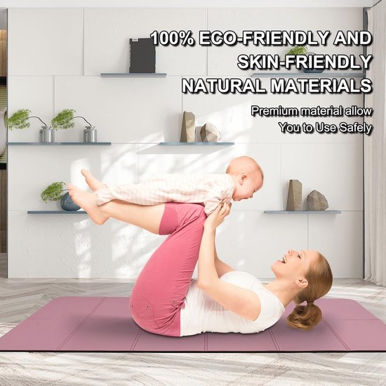 Opvouwbare yogamat 182,9 cm - Extra dik en breed voor yogareizen — afbeelding 4