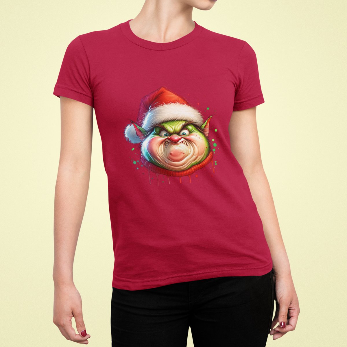 Merry Grumpmas - T-shirt Vrouw - T-shirt Rood - Kerst T-shirt - Maat M - Kerst Cadeau Vrouwen - Limited Edition