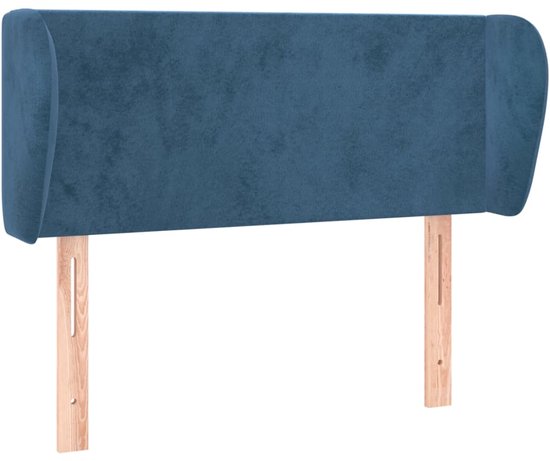 vidaXL - Hoofdbord - met - randen - 103x23x78/88 - cm - fluweel - donkerblauw