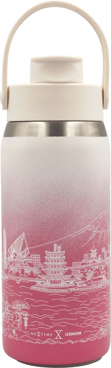 Thermische fles 473 ml (16oz)-95% gerecycled roestvrij staal-Cherry Blossom 'Skyline Bottle JPN 16'
