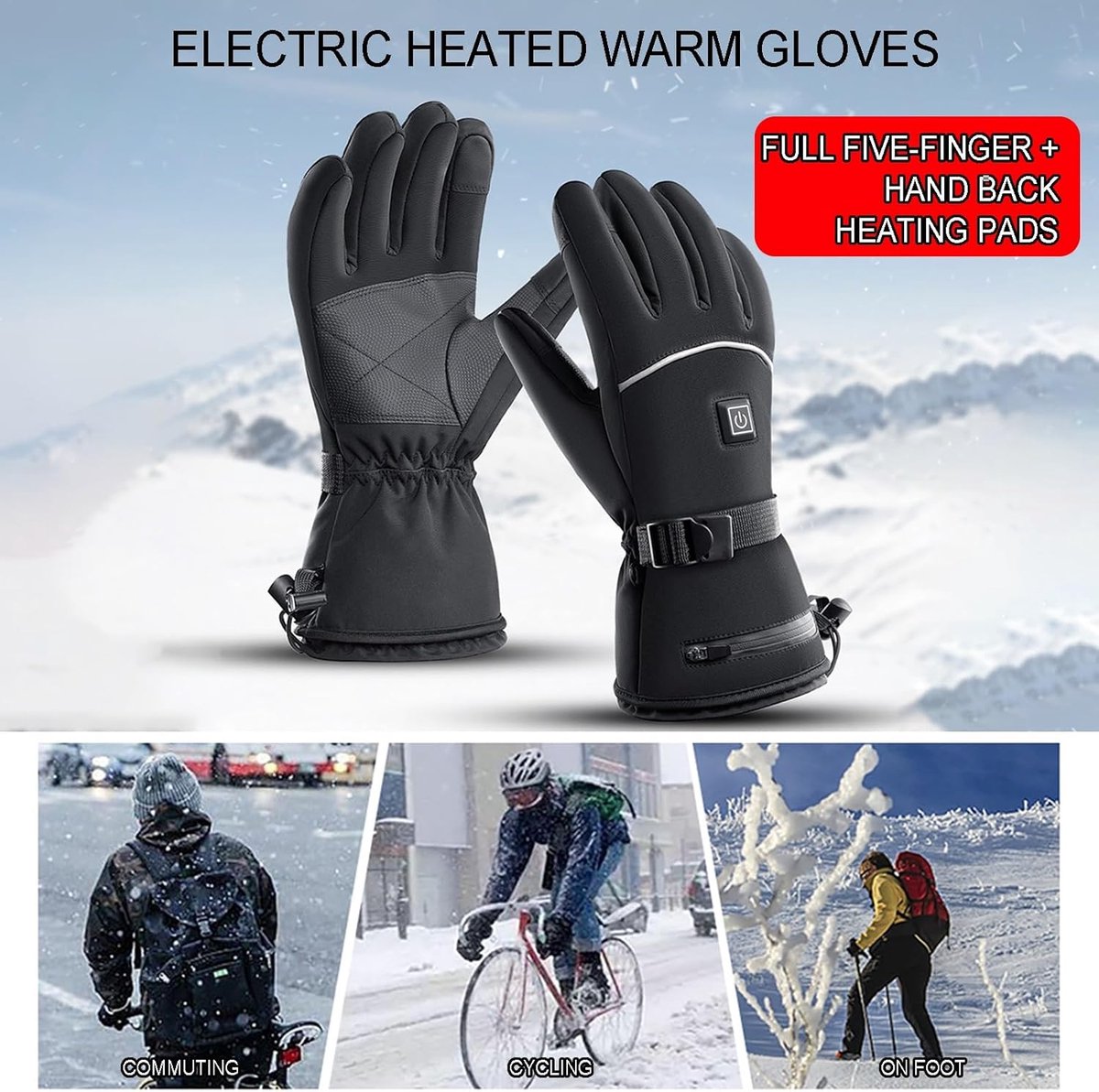 Verwarmde Handschoenen - Elektrische handschoenen - Waterdichte En Zachte Winter Handschoenen - Met Touchscreen - Voor Fietsen Motorrijden Skiën Wandelen En Buitensporten — cadeau in Sport & Outdoor - foto 6