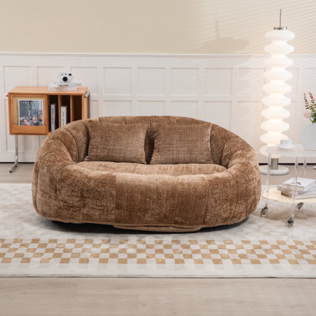 Re-purelife® Moderne Zitzak Bank met Rugsteun - Zeer Zachte Lounge Fauteuil - Opvouwbaar e
