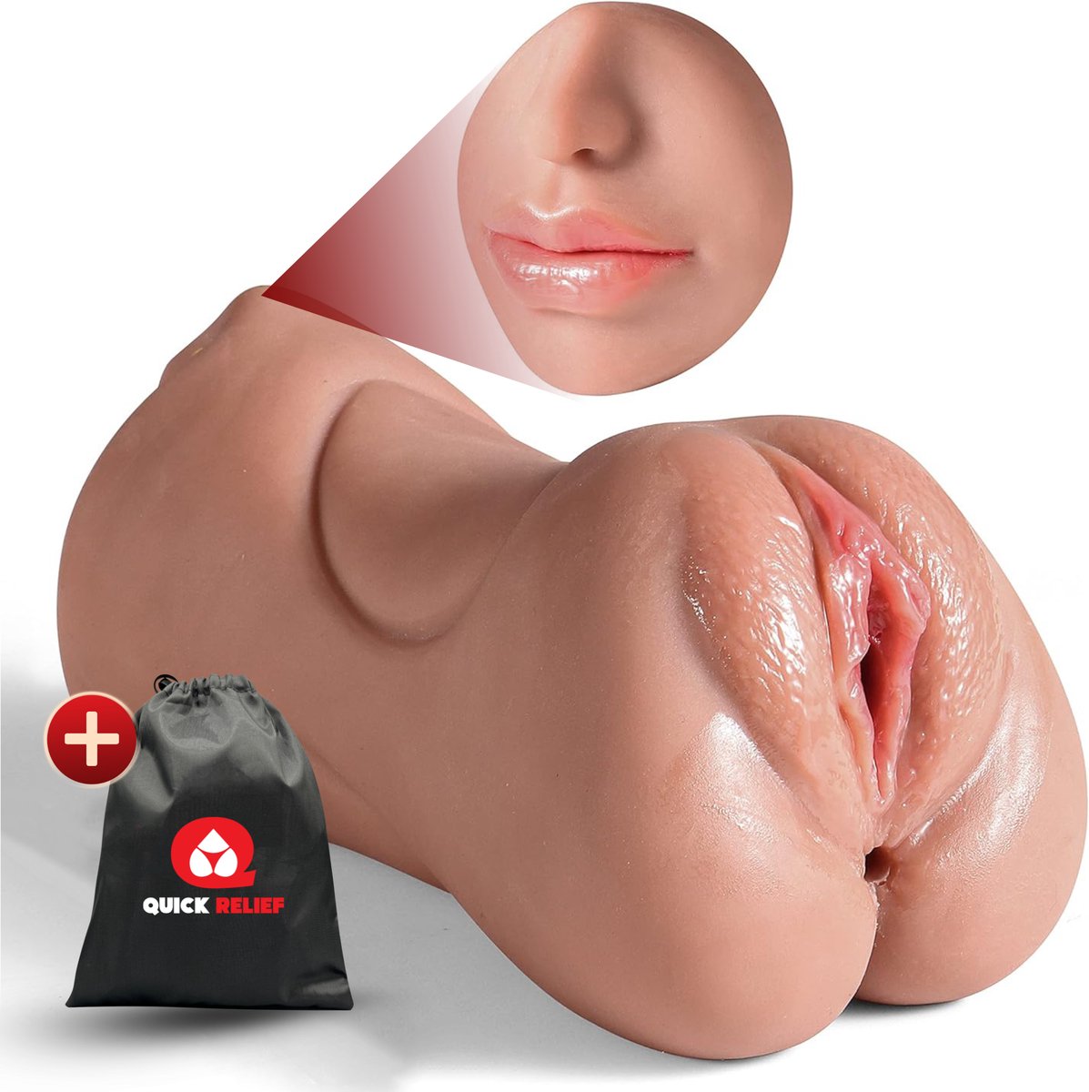 Quick Relief Vanessa™ - Blowjob Masturbator - Pocket Pussy - 3 in 1 Blowjob, Vagina & Anus - Sex Toy voor Mannen - voor Heren - Stroker - Seks - 800 gram