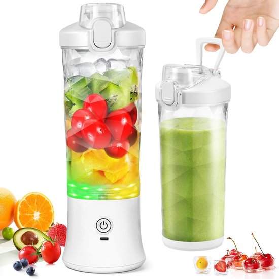 20oz draagbare blender voor shakes en smoothies, 4000mAh elektrische sapcentrifuge, smoothie blender met BPA-vrij en IP67 waterdicht, USB Fresh Juice Blender van Fresh Juice Blender — afbeelding 2