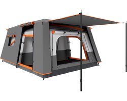Outsunny Campingtent Polyester, Glasvezel 430L x 305B x 195H cm Donkergrijs