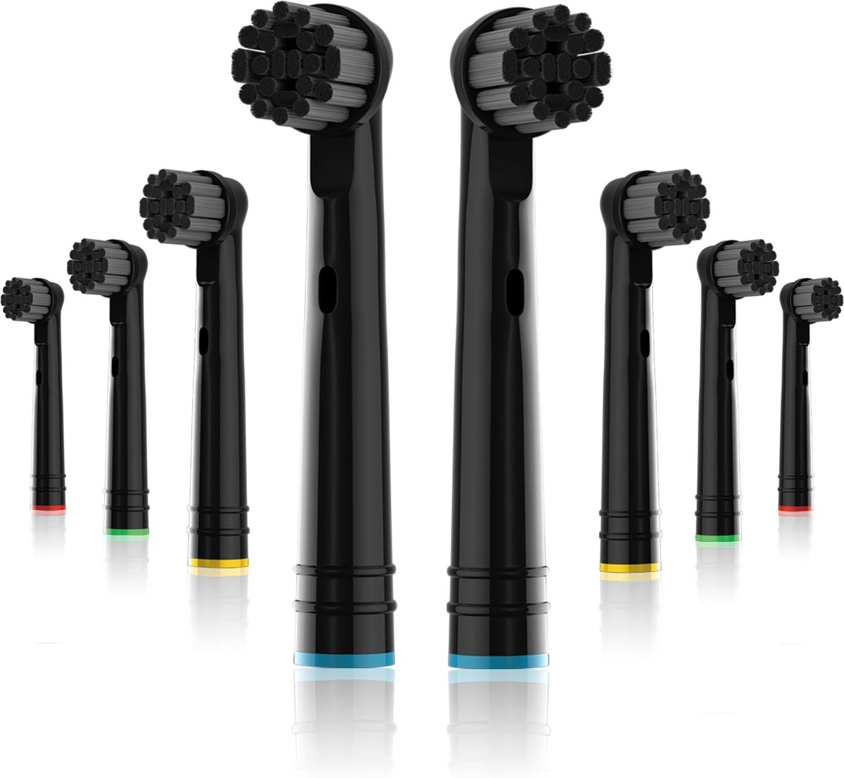 Bamboe-Koolstof Vervangende Tandenborstelkoppen Passend voor Oral-B Elektrische Tandenborstels, 8 Stuks, Zwart, Koolstofverrijkte Borstels Vervangingsonderdelen voor Vitality, Triumph ProfessionalCare en Pro Series