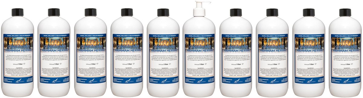 Hairconditioner Hammam Herbal 1 liter met witte pomp - set van 10 stuks
