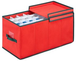 Doodadeals® - Kerstballenbox – Kerstballen Opbergbox - Vakjesdoos – Opbergdoos – Opruimen – 128 Vakken – Rood