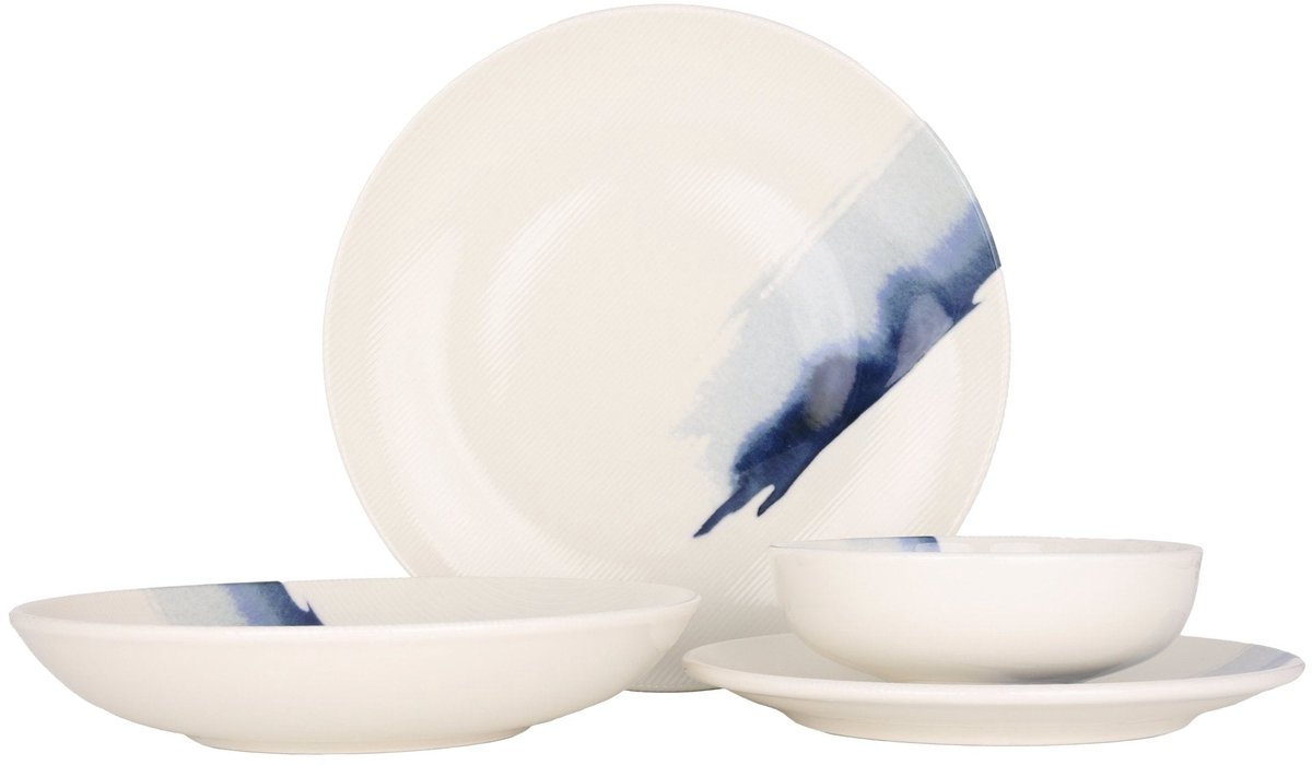 Bonna Serviesset - Blue Wave - 24 delig - 6 persoons - Porselein