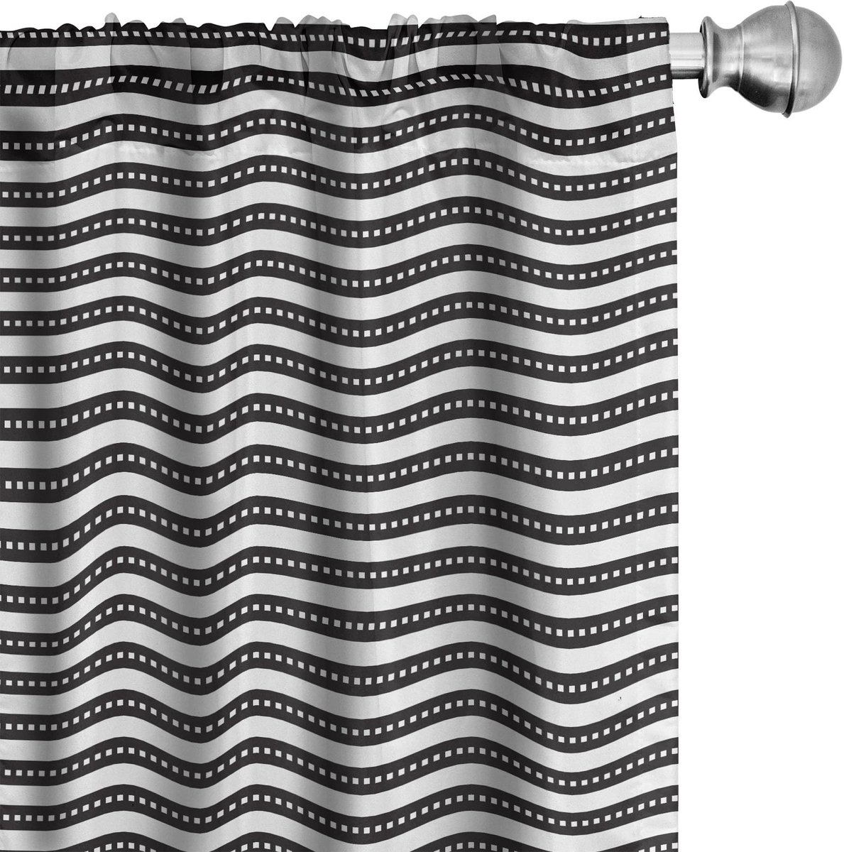 ABAKUHAUS gestreepte gordijnen – 2-delige set 150 x 225 cm – zwart-wit