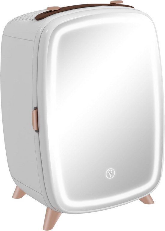 Foto: Cosmetica koelkast 6 liter met led spiegel make up koeler voor huidverzorging