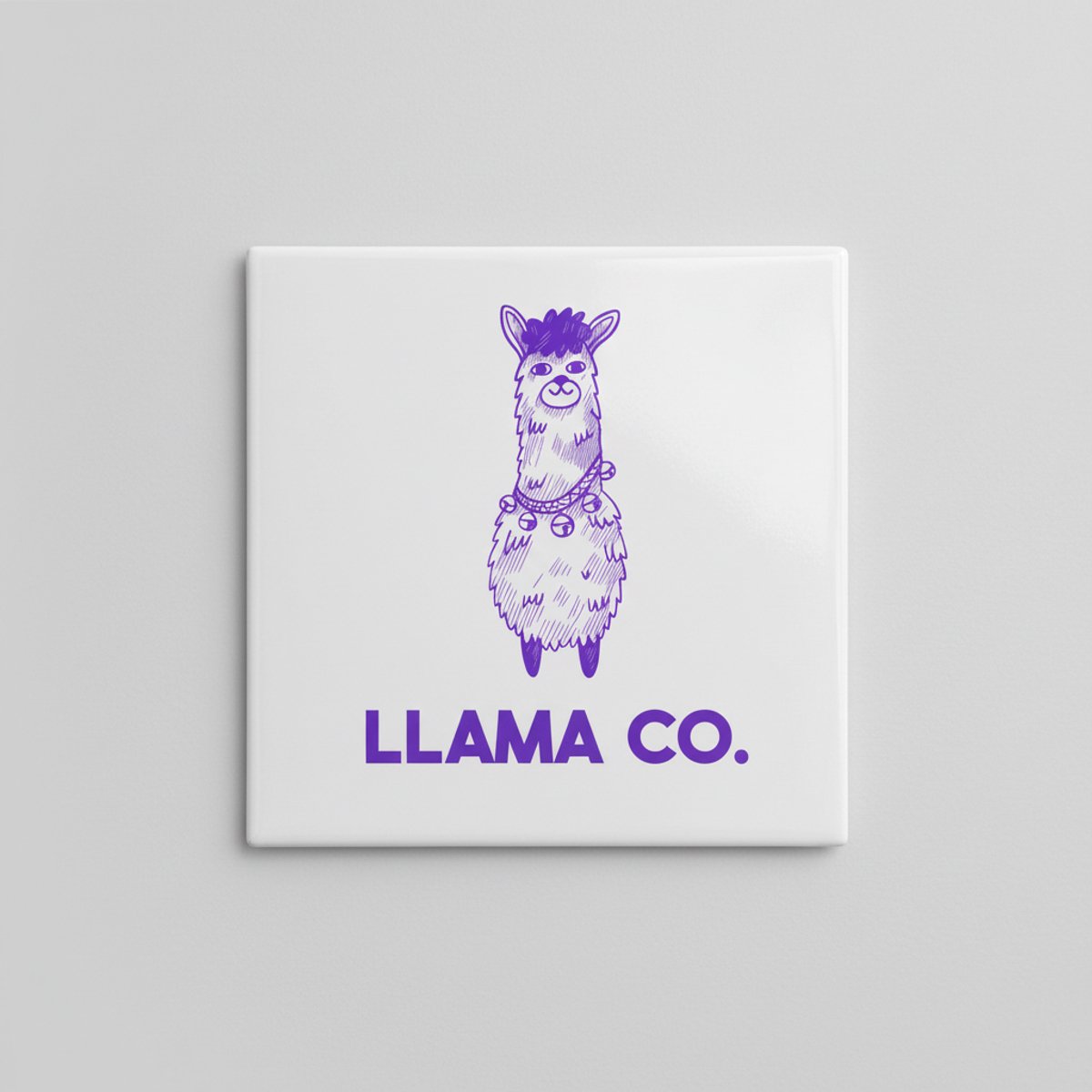 Schattige 15×15 cm Keramische Tegel – “Llama Co.” Leuke Lama Illustratie Vrolijke Wanddeco