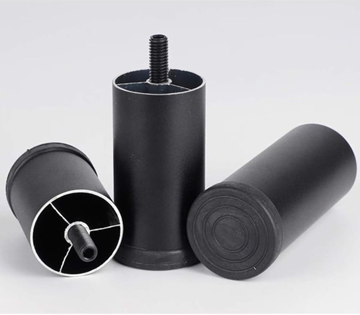 Candala aluminium bankvoeten, meubelvoeten, hoogteregelaar, kast vervangende benen, kast steunbenen, schroefdraad meubelpoot - M8 draad (zwart20cm/7,9 inch)