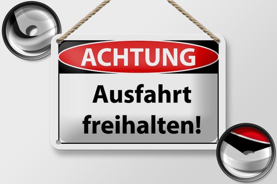Notausgang Schild Nach ISO 7010 – Selbstklebender Aufkleber „Notausgang Freihalten“, 279x148 Mm | Made In Germany Von MBS-SIGNS