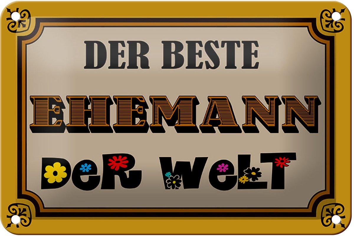 Blechschild Spruch 18x12cm der beste Ehemann der Welt