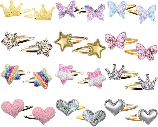 Gekleurd haarspeldje met glitter vlinder (art.nr. 03-03) | Haarband & zo