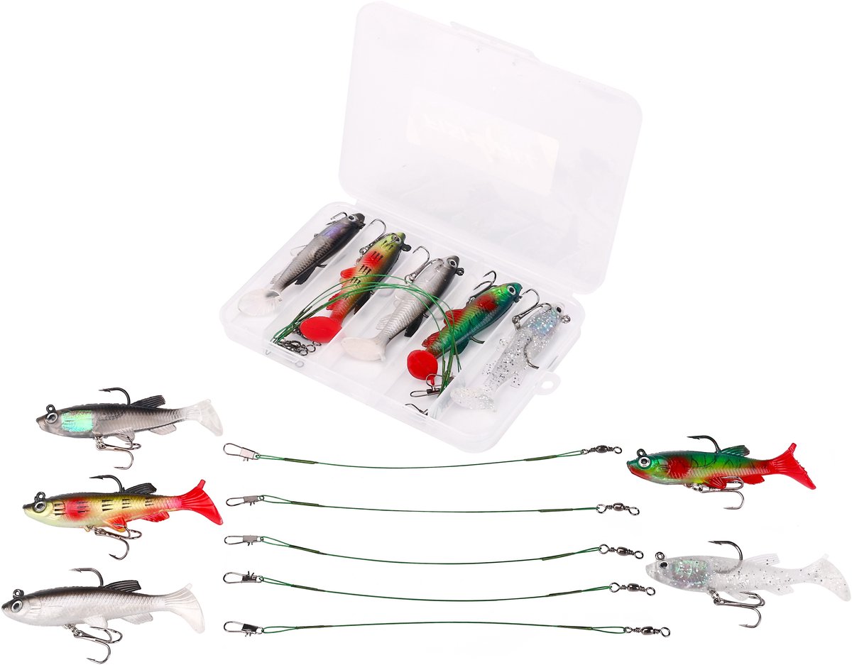 Fish4All Swimbait & Leader Box 4 8cm (14g) (5pcs) - Kunstaas Set